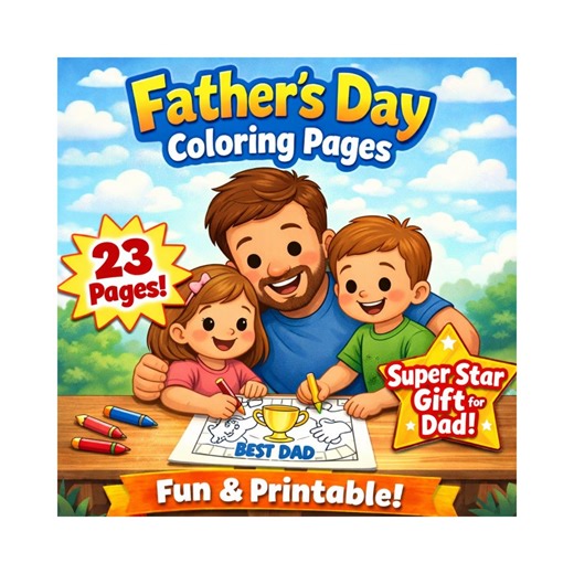 Father’s Day Coloring Pages for Kids - Etsy
