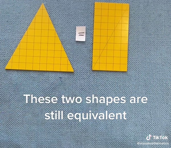 Visually finding the formula for the area of a triangle #montessori #geometry #math