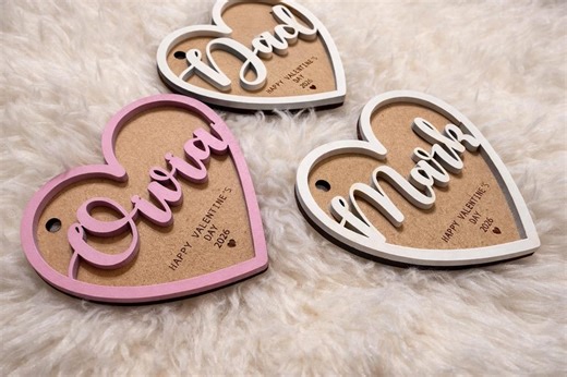 Valentine's Day Name Tags / Wooden Heart Name Tags / Wooden Gift Labels / Valentines Day Basket Tags / Name Tags /wooden Gift Tags - Etsy