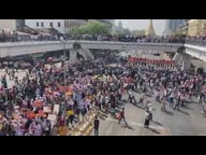 Anti-coup protesters rally in Yangon