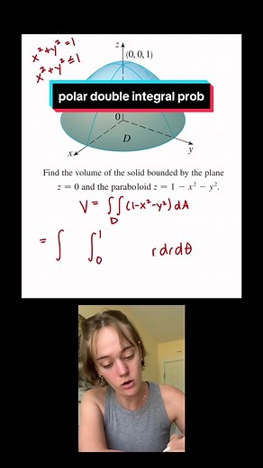😀👍 cool #math #mathiscool #mathematics #rdrdtheta #doubleintegral #integral #polar #cartesian #paraboloid #plane #calculus #3d