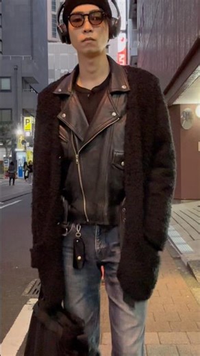 【古着コーデ】冬は革ジャンをインナー使いするよ。#メンズコーデ #ストリートスタイル #革ジャン #ライダースジャケット