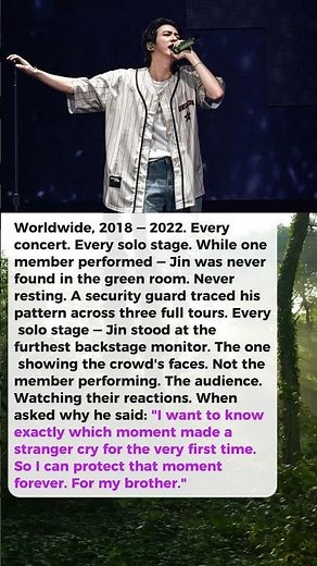 Jin Watched the Crowd's Faces During Every Member's Solo Stage for 4 Years