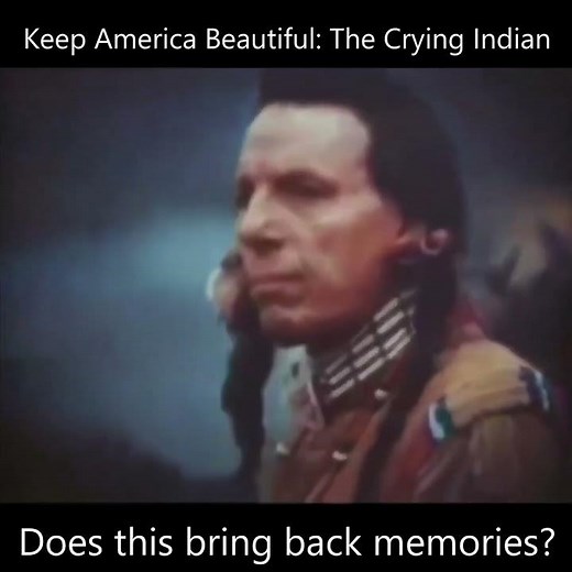 Keep America Beautiful: The Crying Indian. PSA aired in early 1970s. #pollution #conservation