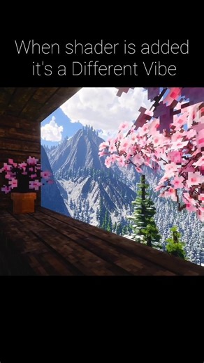 When Shader is added it's a Different Vibe part 20 #minecraftrealistic #minecraftshader​ #shorts