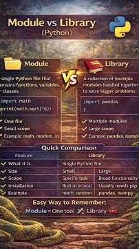 Module vs Library in Python 🐍 | Explained Simply #pythonbytes #pythonintamil