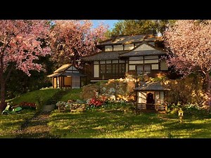Spring in the Japanese Garden Ambience - Water stream, birdsong for relaxation, sleep, study