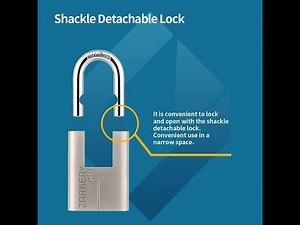 J45S keyed Padlock, Heavy Duty Stainless Steel Shackle Lock, Waterproof and Rustproof Storage