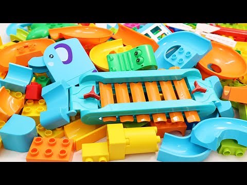 Satisfying Building Blocks Marble Run Race ASMR The Bridge Track