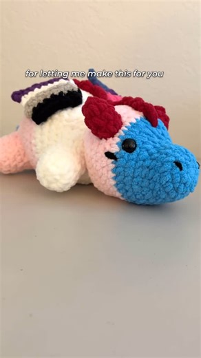 Crochet Patterns | The Mary Jay on Instagram: "so excited that I got to make my first custom dragon and it’s so perfect for pride month too!!! thank you so much, Sage, for letting me make this triple pride flag dragon for you 🏳️‍🌈 dragon pattern by me and on Etsy #transgenderpride #asexualpride #bisexualpride"