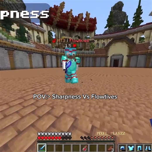 Sharpness Vs Flowtives #minecraft #minecraftmeme #bestminecraftclips #mincraftpvp #minecraftparody