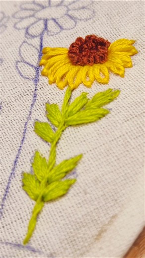 very pretty sunflower 🌻 design #flowers #embroidery #handembroidery #tutorial #diy #shorts #trending