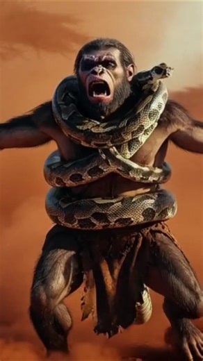 Prehistoric Humans huge python surviving #shorts #reels #trending #history #historia #aivideo