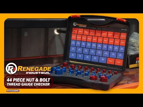 Renegade Industrial 44 Piece Nut & Bolt Thread Gauge Checker - RITG44BMC