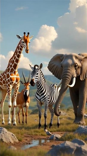 Cute 3D Animated Animals in Jungle 🦒🐘🦁#viral #trending #usa