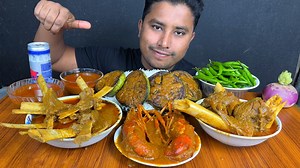 85K views · 1.5K reactions | Eating mutton chap ,nutton nalli ,prawn curry & brinjal fry. | Eater Nayeem | Facebook