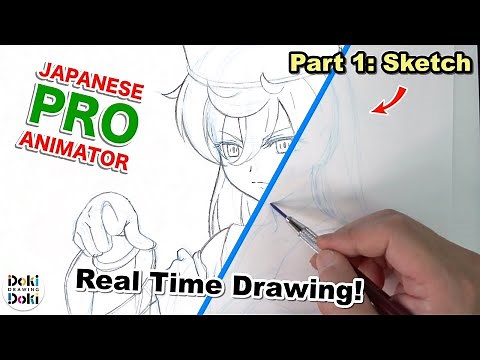 Japanese PRO Animator Draws in Realtime - Anime Girl Pointing Finger