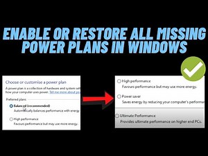 How to Enable or Restore All Missing Power Plans in Windows