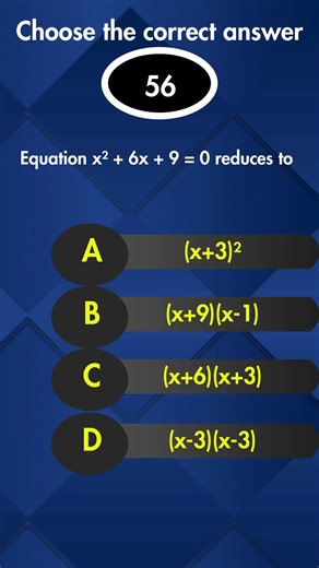 Maths Chapter 2| Are you Genius, Solve Fast 😱 | x^2 + 6x + 9 = 0 using Quadratics Class 10/12 |