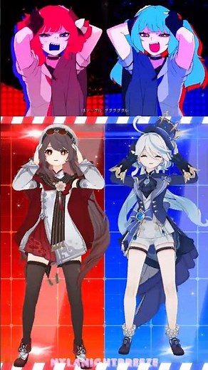 Furina x Hu Tao ダダダダダル Dadadadadaru Genshin MMD #genshinimpact #genshin
