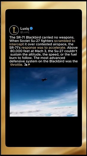 The SR-71 Blackbird's Only Defense Was Going Faster 🛩️⚡