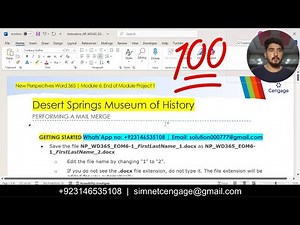 New Perspectives Word 365 | Module 6: End of Module Project 1 #Desert_Springs_Museum_of_History