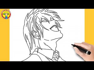 How to draw Light Yagami (Laugh) step by step | Death Note | Easy drawing tutorial for beginners