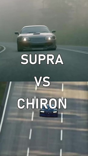 Supra vs. Bugatti Chiron Versus #supercars#cars#Bugatti#bugattichiron#supra#fyp