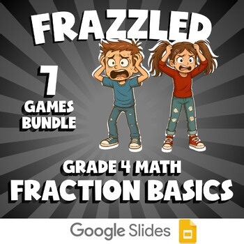 7 FRAZZLED Math Games - Fraction Basics - Grade 4 No Prep Review