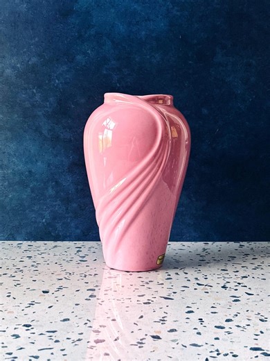 Vintage 1980s Haeger Potteries Pink Swirl Vase Art Deco Postmodern 9.75” H X 6.0” DIA - Etsy