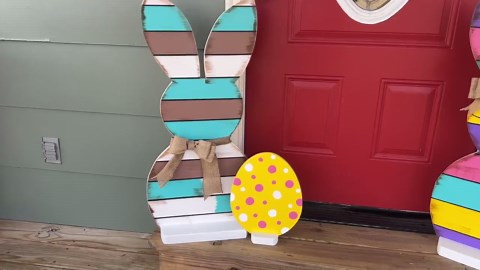 Spring Porch Sign | Wooden Easter Egg With Stand | Custom Made - Etsy