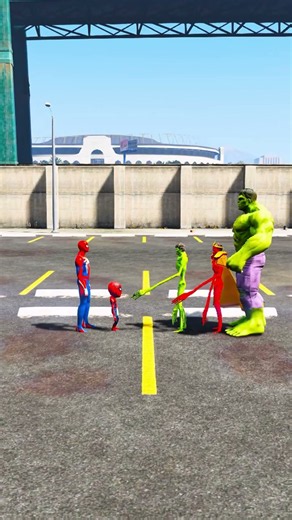 SPIDE-RMAN VS SKINNY HULK SUPERHEROES BATTLE #shorts #gta #hulk