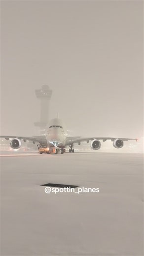 Emirates A380 Towing for Deicing at JFK Airport