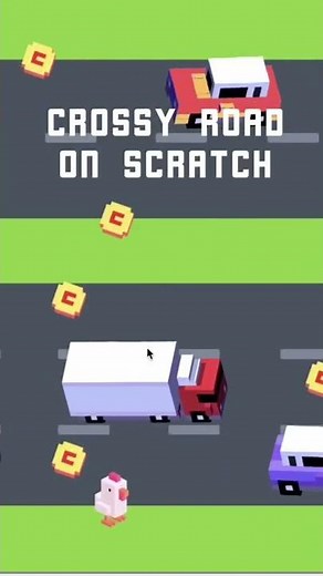 CROSSY ROAD really fun game on Scratch #shorts