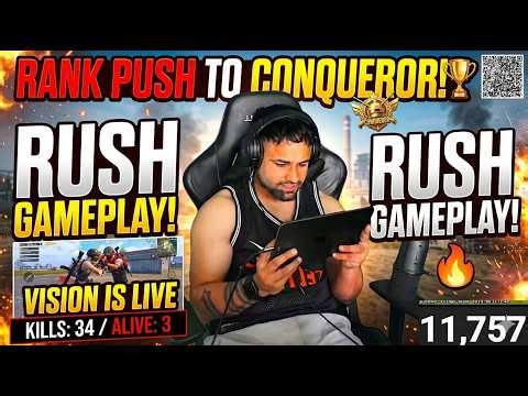 BGMI LIVE: 1v4 RUSH GAMEPLAY 🏆 (IPAD PRO M4) RANK PUSH TO CONQUEROR 🔥