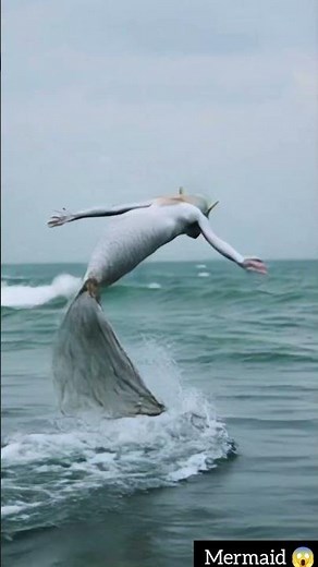 Rare White Mermaid Trapped in Net 🤩Shocks the Crowd! 😯😄 #youtubeshorts #mermaid