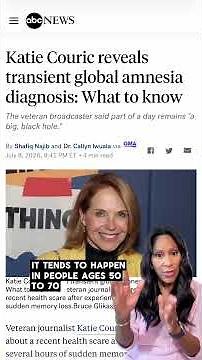 Katie Couric Lost Her Memory for Hours: Transient Global Amnesia Explained 🧠 #shorts