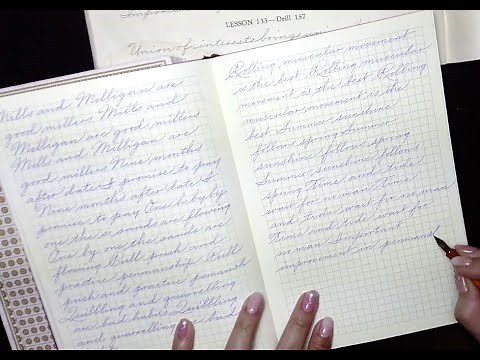 Part 3: Writing with Palmer Method cursive (writing sentences). No talking ASMR