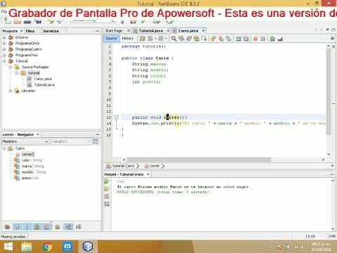 Como crear una clase y atributos de un objeto en NetBeans.