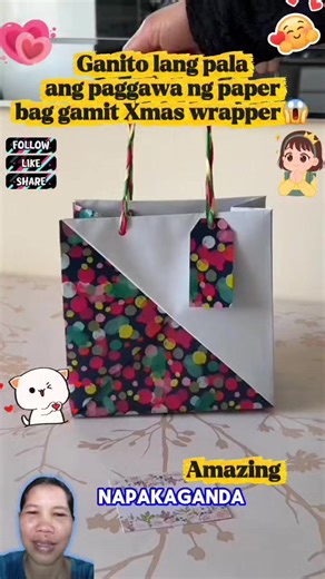 2.1M views · 16K reactions | Diy paper bag using christmas wrapper #tips #tutorial #hacks #diy #ctto #reactionvideo #fblifestyle #trending #trendingreel #trendingreelsvideoviraltodayシ゚viralシfbreels | Bisayang Luzon | Facebook