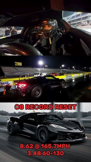NEW WORLD RECORD: C8 CORVETTE Huge congratulations to the team at Boost District for resetting the C8 Corvette world record — both ET & MPH — with an insane 8.62 @ 166 MPH! For the Dragy fans… the 60–130 MPH time is just 3.48 seconds. Yes, it’s that fast. Powered by the BD Elite 427ci engine and boosted by a set of our Precision Turbo Next GEN turbochargers, this Corvette is rewriting what's possible on the platform. Full Build Specs: • STOCK ECU (no piggyback) • STOCK Transmission • STOCK Suspe