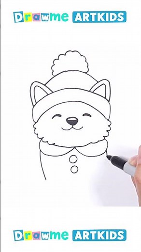 How to Draw a Cute Winter Corgi 🐶❄️ | Easy Drawing for Kids