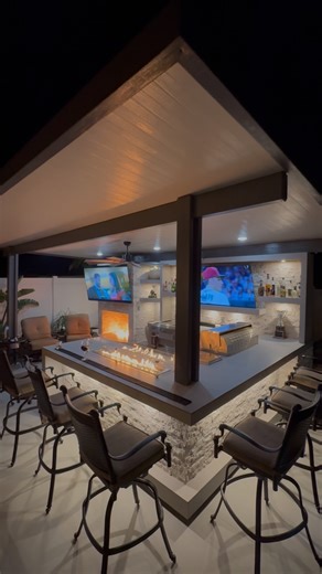 BBQ Islands & Designs on Instagram: "🔥 Where great design meets great flavor. Your backyard just became the hottest spot in town. 😎🍖 • • • #BBQIsland #OutdoorKitchen #GrillLife"