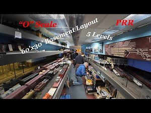Architect Designed & Built O Scale Model Train Basement Layout 50 Years Tour Cab Ride 4k Ray Machler