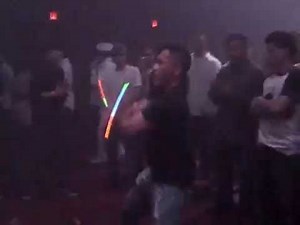 Rave glowsticks dance at Webster Hall Nightclub New York party