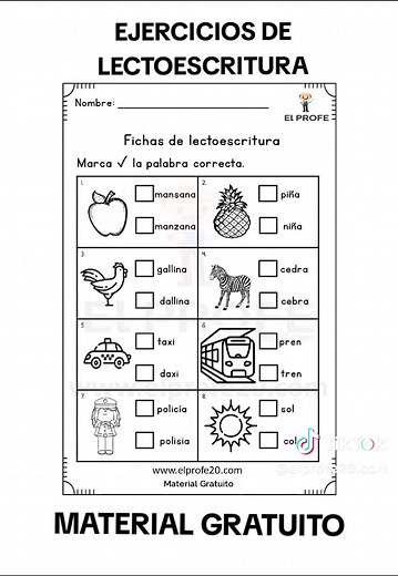 Ejercicios de Lectoescritura Gratis para Preescolar