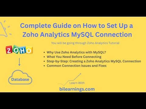 Zoho Analytics MySQL Connection Setup | Complete Integration Guide (Step-by-Step)