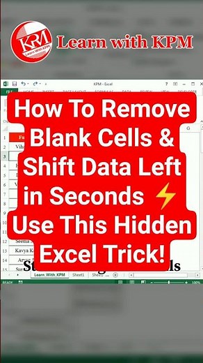 How To Remove Blank Cells & Shift Data Left in Seconds ⚡ Use This Hidden Excel Trick! #shorts #excel