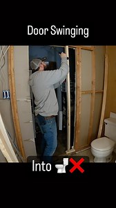 27K views · 31 reactions | Changing bathroom door swing. #framing #construction #diy #remodel #remodeling #bathroom #thefixer #youtube #youtuber | The Fixer | Facebook