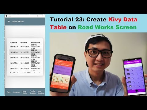 Kivy Mobile App #23 | Create Kivy Data Table to show Road Works